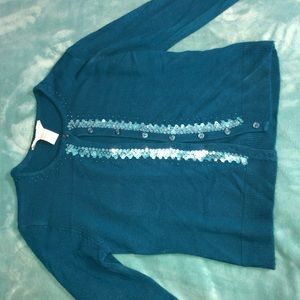 Blue cardigan with sequin detail